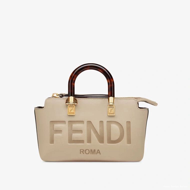 Calf The Boston In Logo Way Grey By ROMA Bag Mini Fendi Leather 0710